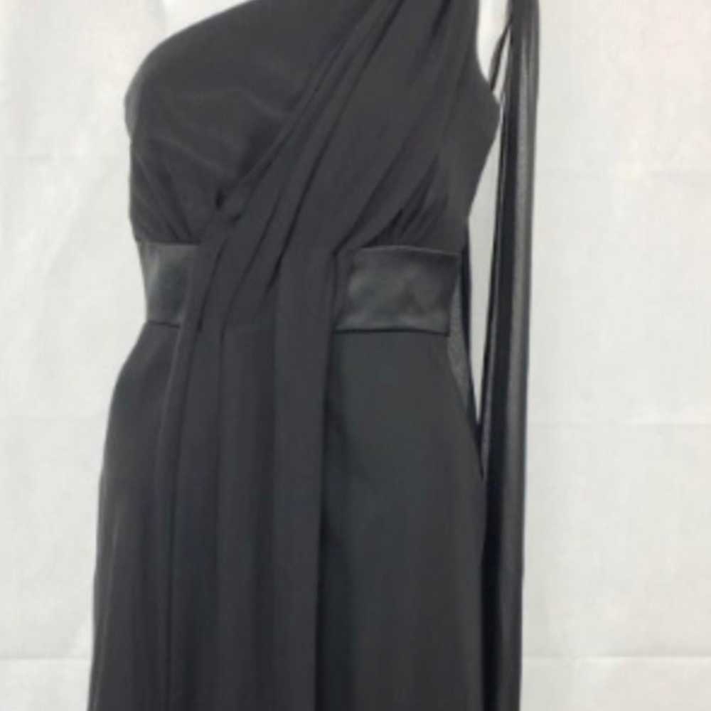 One shoulder black dress